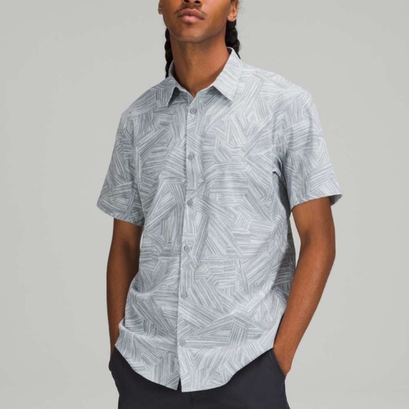 lululemon athletica Other - Lululemon Men's Airing Easy Short Sleeve Button Down Shirt Ventlight Mesh L/XL